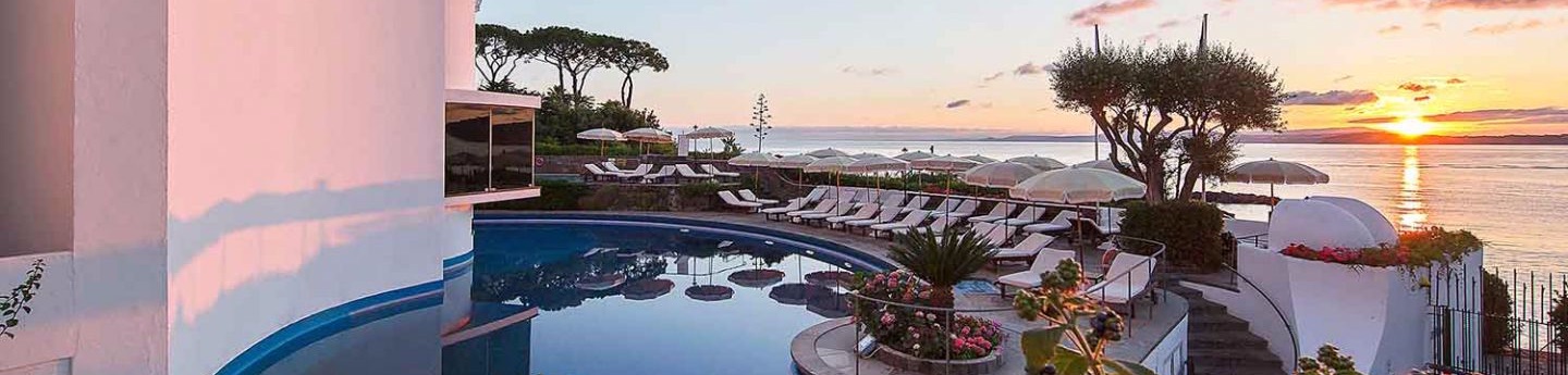 Ischia sea view at the sunset