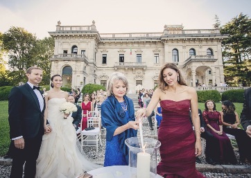 Symbolic ceremony ritual in Como Lake