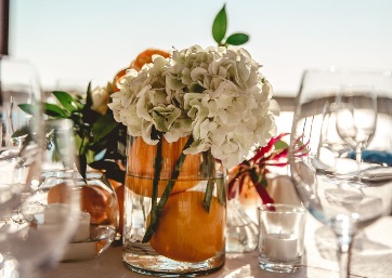 Welcome dinner decor details in Capri
