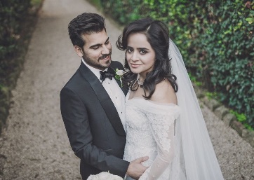 Wedding pic at the villa in Rome