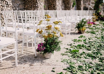 Wedding ceremony decor details in Capri