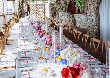 Wedding reception decor in Capri