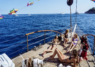 Boat tour guest activity in Capri