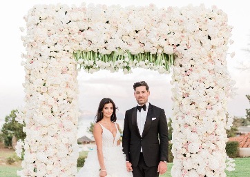 Lush Wedding ceremony arch in Sardinia