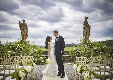 Symbolic Ceremony in the Italian Garden in Tuscany