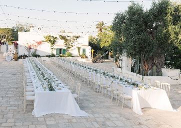 Wedding reception under the stars in Apulia