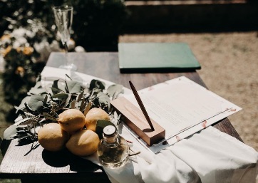 Wedding ceremony decor details in Tuscany