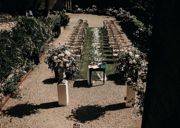 Elegant Wedding ceremony setting in Tuscany