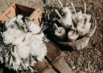 Wedding ceremony decor details in Tuscany