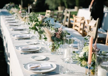 Wedding reception decor details in Tuscany