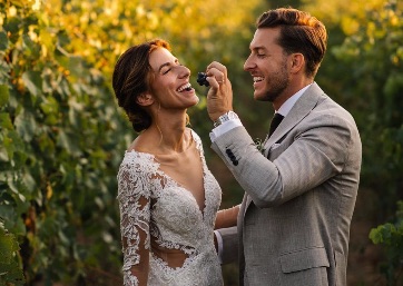 Lovely Wedding pics through the vineyards in Tuscany