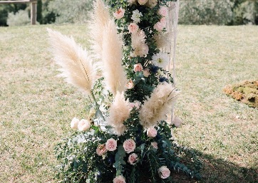 Wedding ceremony decor detail in Tuscany