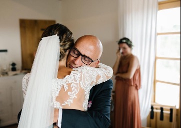 Emotional Wedding moment in Tuscany