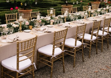 Wedding reception decor in Tuscany