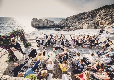 Symbolic ceremony overlooking the amazing sea in Capri