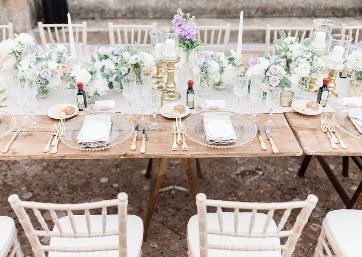 Wedding reception decor details in Tuscany