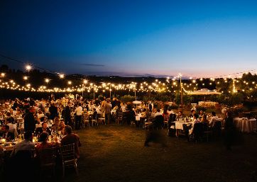 Wedding reception under the sky in Tuscany