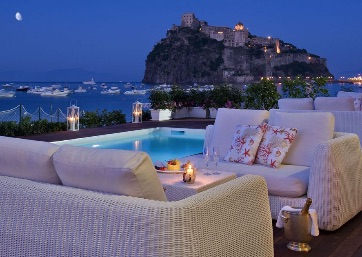 Romantic atmosphere by night in Ischia