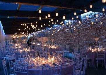 Candlelight wedding decor in Tuscany