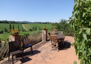 Panoramic terrace  for outdoor dinner in Tuscany, Montepulciano