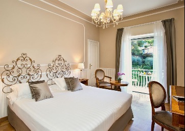 Elegant bedroom in the Italian Riviera